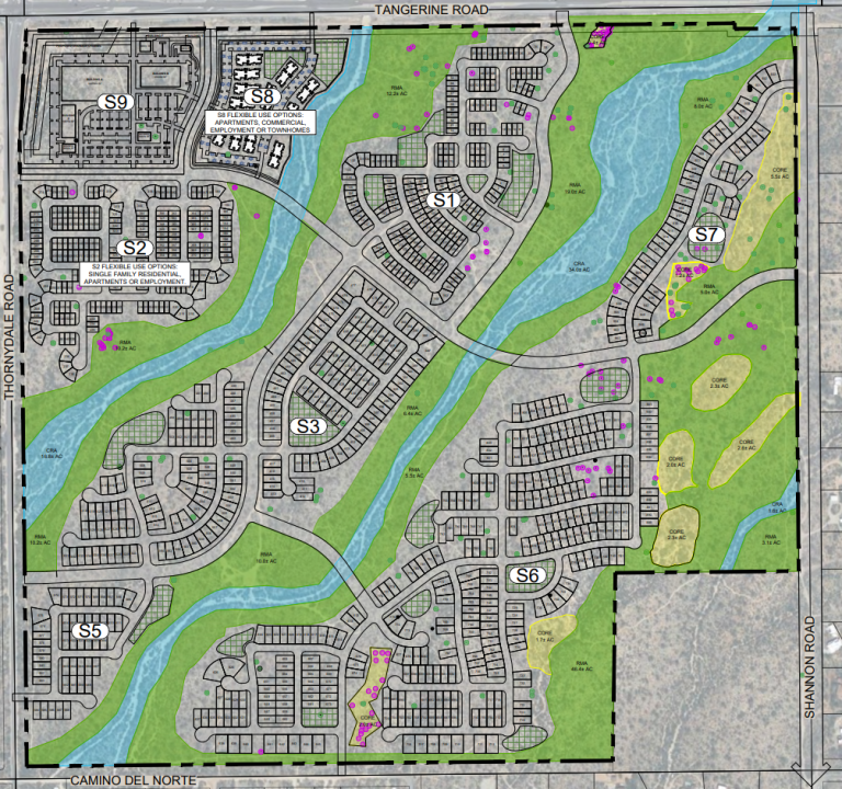 Conceptual plan for Tangerine South in Town of Oro Valley